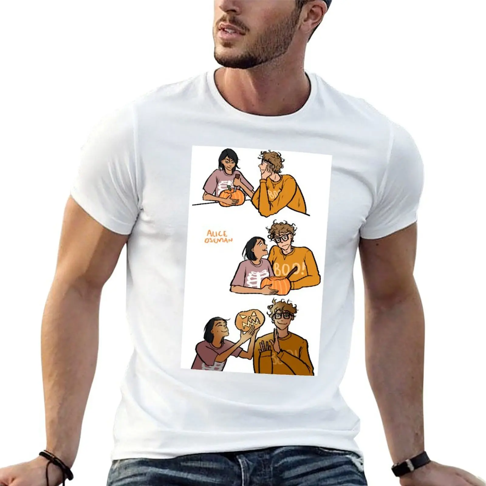 Pumpkin Carving T-Shirt Active Wear Sports T-Shirt for Men