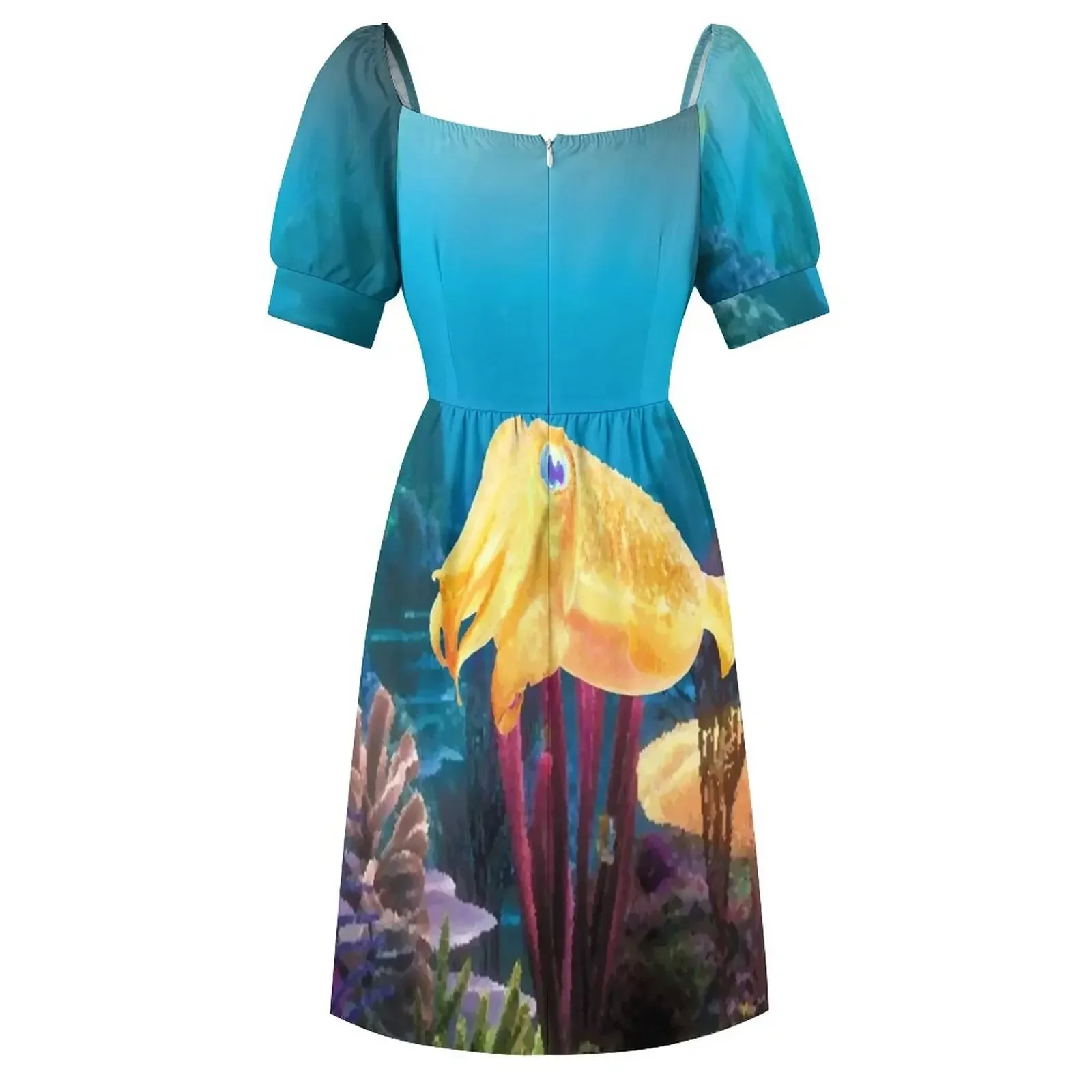 かわいいイカ半袖ドレスウエディング服レディースドレス