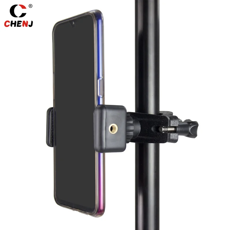 SLR Camera Phone Holder For Circular Lamp Tripod Phone Live Streaming Bracket Automatic Clamping 360 ° Rotating Bracket