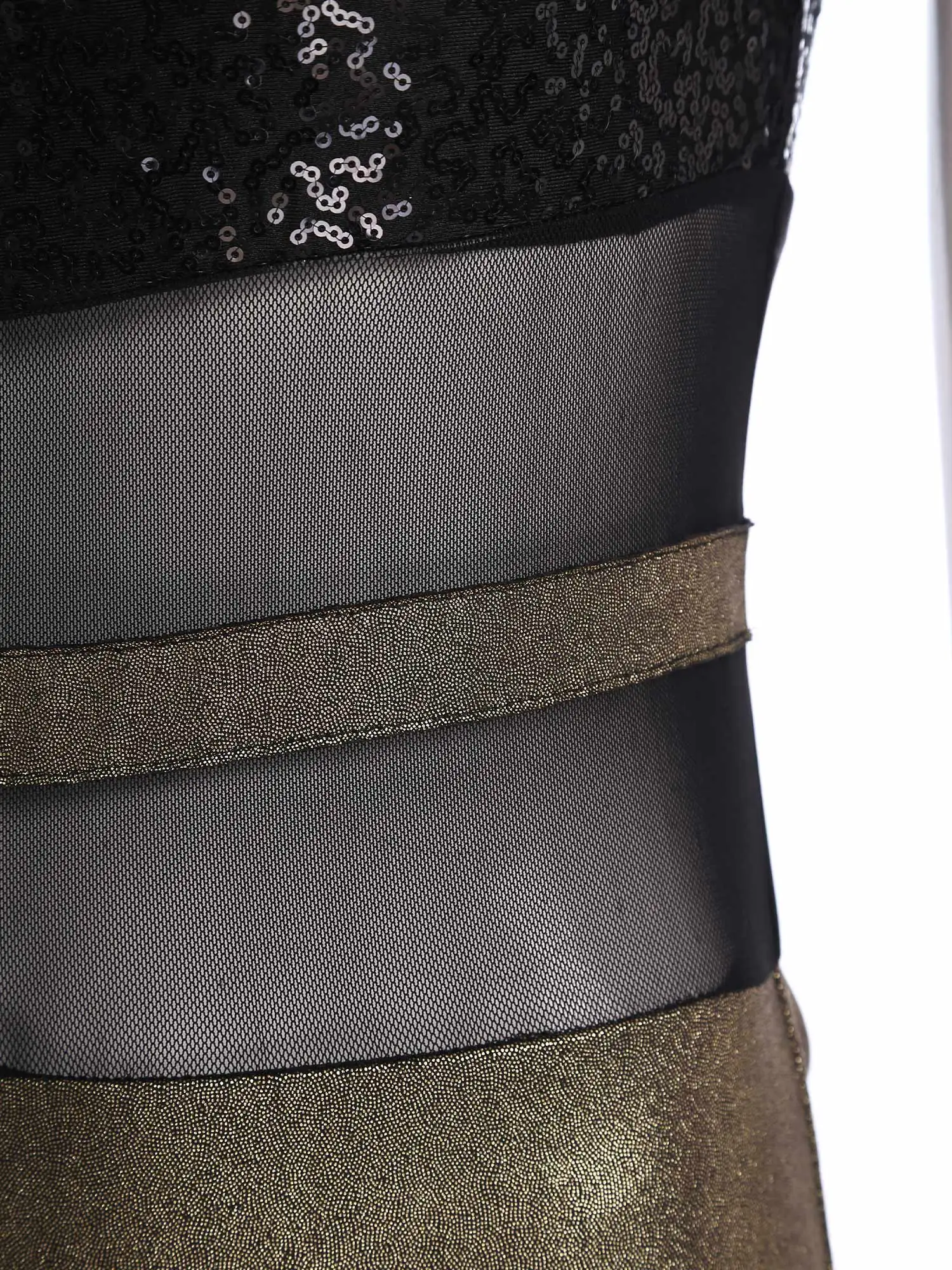 Asymmetrischer Damen-Body für lateinamerikanischen Tanz, rückenfrei, Boyshort, glänzende Pailletten, metallisch glänzendes Trikot, Chacha, Ballett, Ballsaal, Tanzkleidung