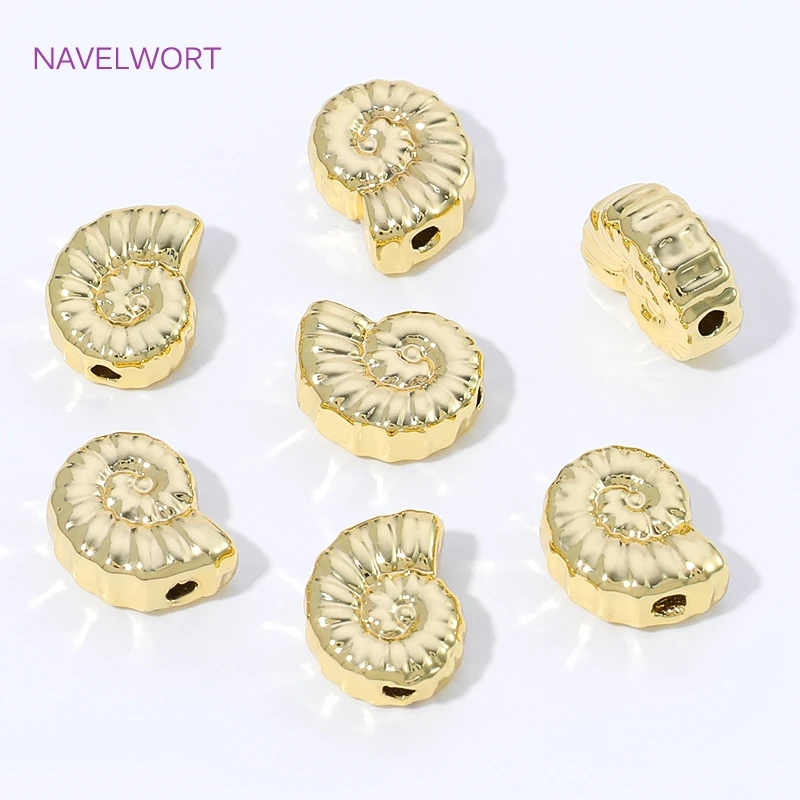 14K Gold Plated Brass Conch Spacer Beads For Jewelry,Separators For Beads,Jewelry Fittings,DIY Bracelet Making Accessories view 6