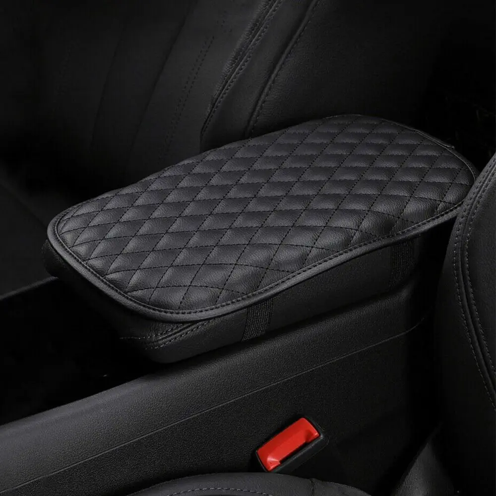 Universal Leather Waterproof Cushion Case Arm Rest Cover Car Armrest Pad Console Box Mat