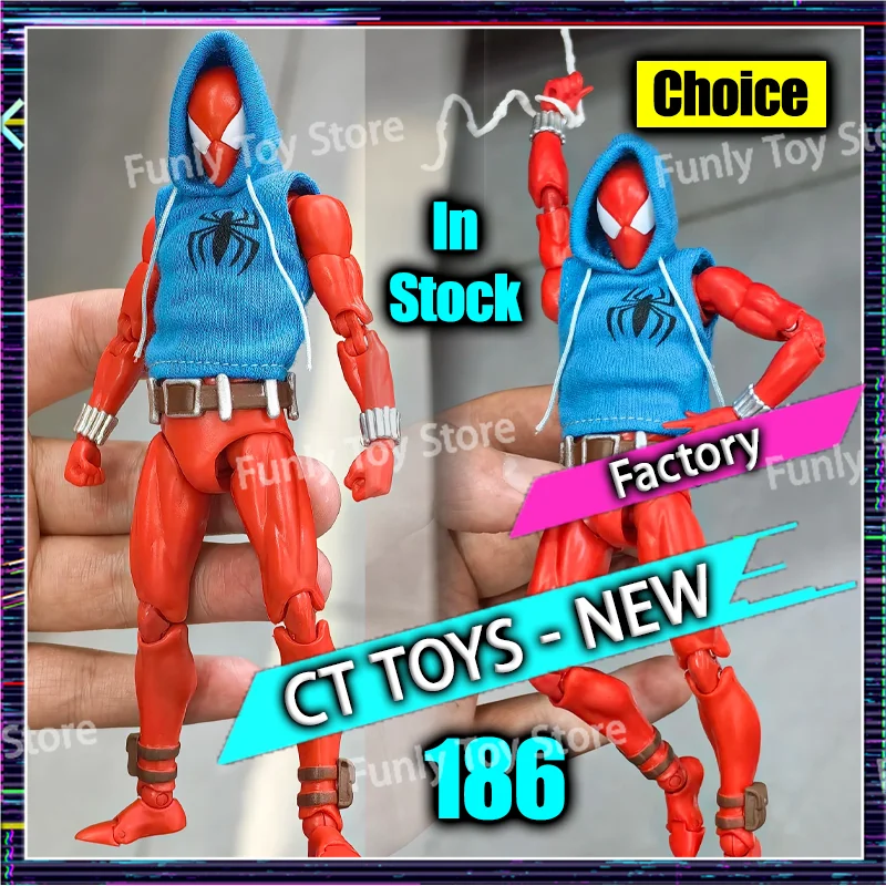 

В наличии Ct Toys Scarlet Spider Mafex 186, Человек-паук, удивительный Человек-паук, комическая версия, аниме, экшн-фигурка, подарки на заказ, игрушки