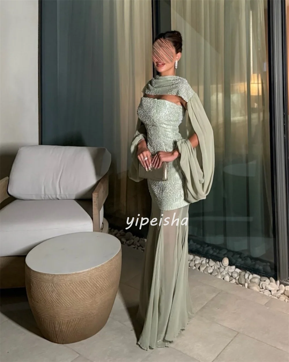 Одинаковые формальные шифоновые бисерные плиссированные длинные платья трапециевидной формы без бретелек на заказ платья для особых случаев доступны размеры блеск