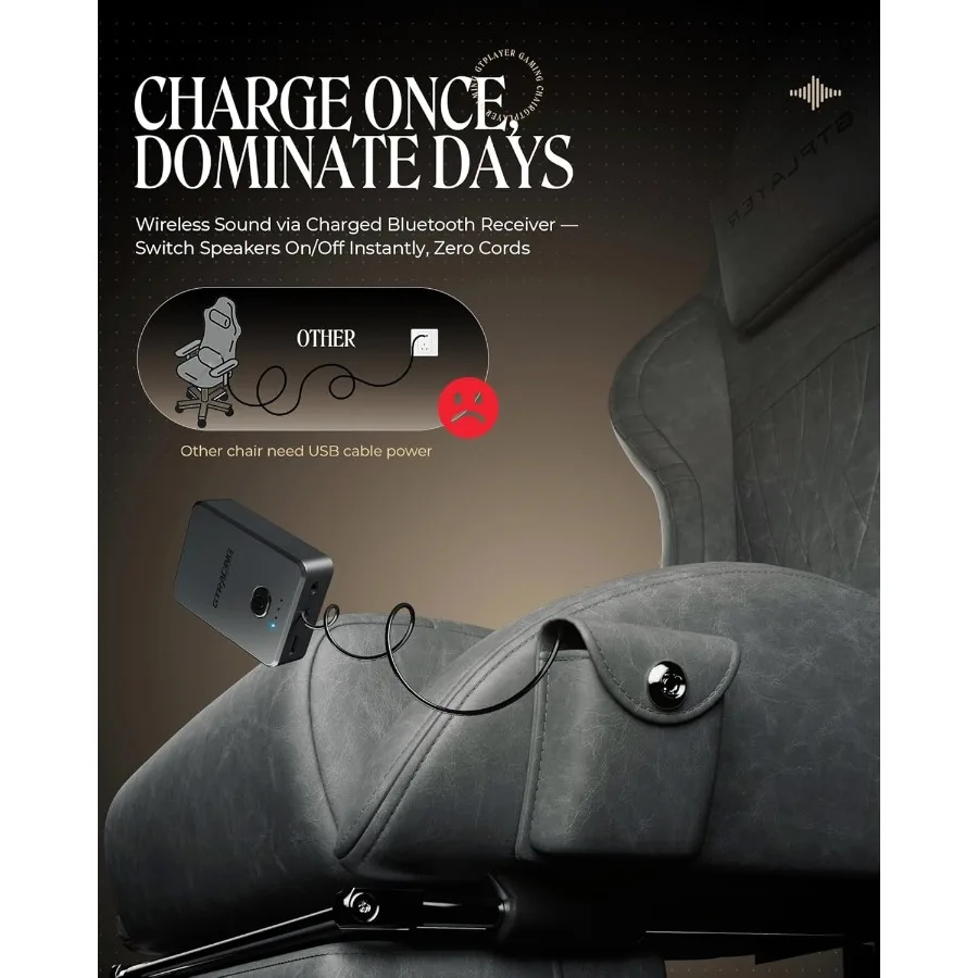 كرسي ألعاب مع مكبرات صوت كراسي ألعاب فيديو مع مسند للقدمين كراسي ألعاب الكمبيوتر للبالغين مبطنة عالية الظهر مريح عتبة مستلق