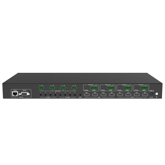 2026 4K60 Matrix Video Wall Converter Conference Room Multi-Screen 4-Input 4-Output 3X5 4X4 Metal Video Converter