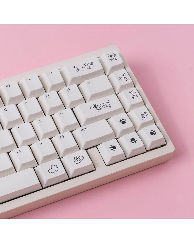 Keycaps PBT sublimation moacherry mechanical keyboard keycaps minimalist small font cute