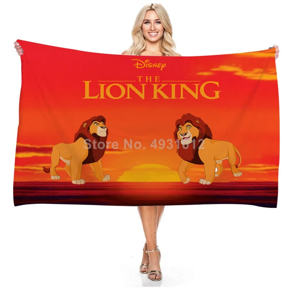 2024 Cute Colorful Lion King Simba Marie Cat Dumbo Boy Girl Baby Bath Towel Children Kids Children Swimming Beach Towel Gift