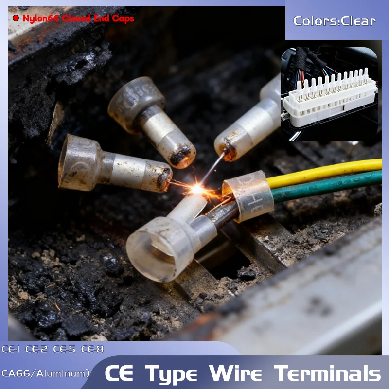 

Nylon66 Closed End Crimp Caps - CE-1 CE-2 CE-5 CE-8 Wire Connectors for Automotive Electrical & Car Audio Wiring (10-1000 Pcs)