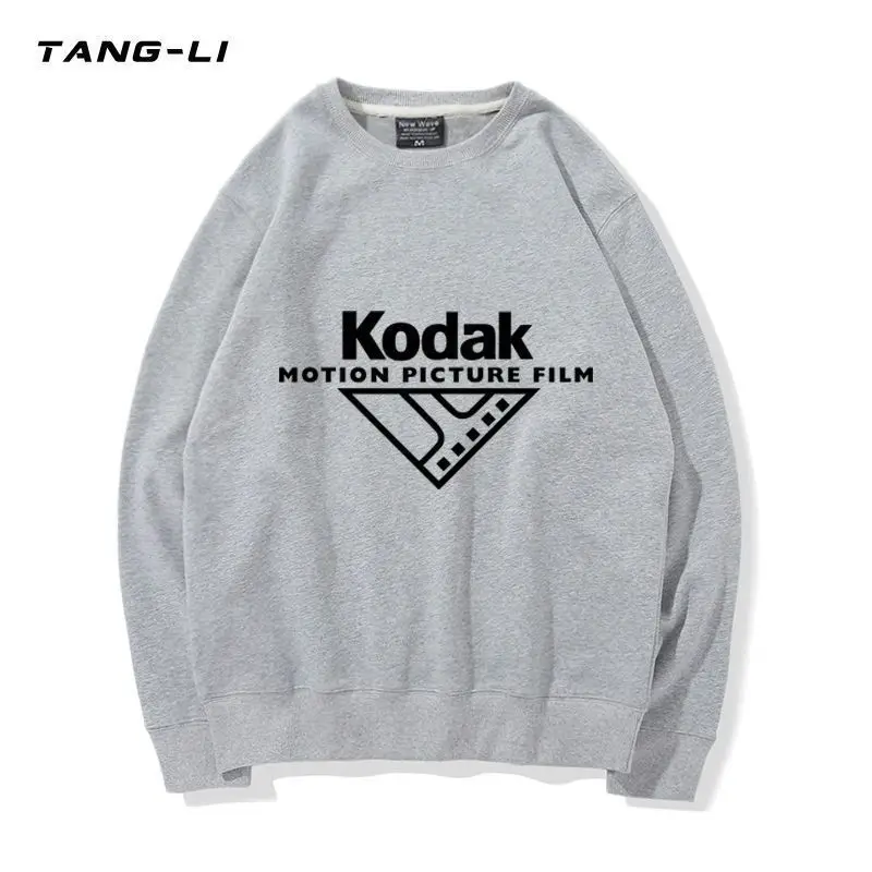 Kodak Classic Fleece-Lined Logo Graphic Crewneck Sweatshirt, Camera Photographer Casual Top for Men Women