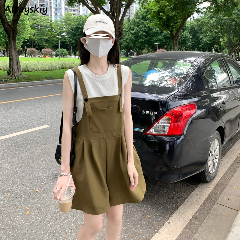 Rompers for Women Outfits 2022 Summer Elegant Baggy Wide Leg All-match Casual Stylish Korean Style Fashion Harajuku Students New