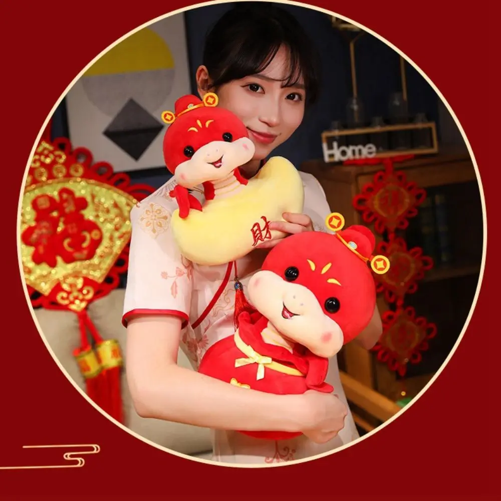 Chinese Style Chinese Zodiac Snake Doll Blessing PP Cotton Snake Year Mascot Toy Soft Good Luck Lucky Snake Doll Plushies