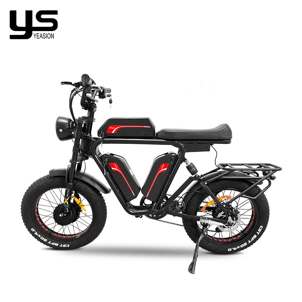 2000W dual motor 48V40AH removable dual battery 20*4.0 inch fat tire hydraulic brake 7-speed mountain off-road electric bicycle