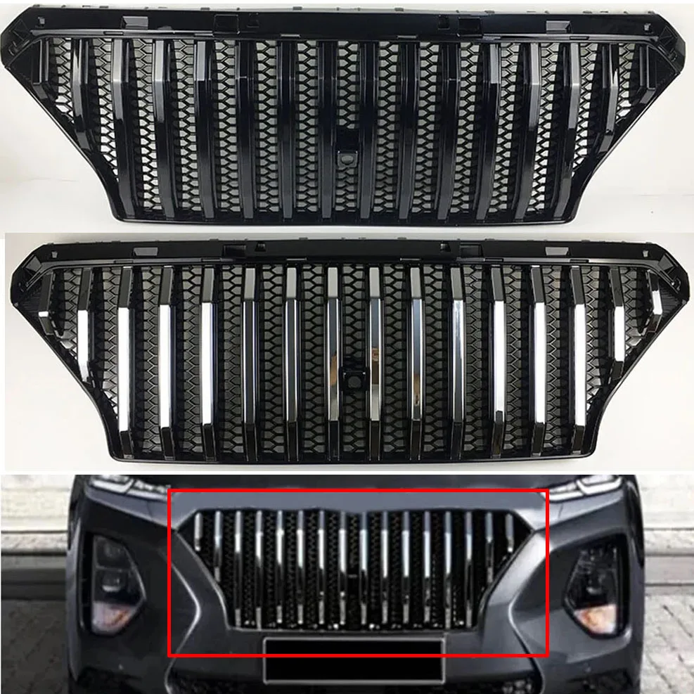 Car grille For Hyundai new Santa fe 2019- 2020 Car Front racing grille Santafe black silver ABS grille radiator