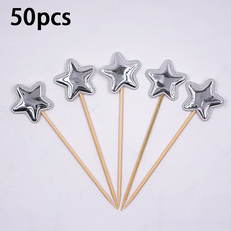 50 Stück Einweg-Bambusstäbchen für Geburtstagskuchen, Dekoration, Party, Hochzeit, Dekorationen, Tisch, Gemüse und Obststäbchen – Detail 13