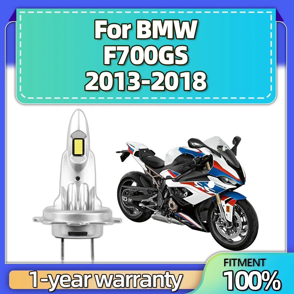 For BMW F700GS 2013 2014 2015 2016 2017 2018 1Pcs H7 Motorcycle LED Headlights Bulbs High Low Beam 15000LM 6000K Light Motorbike