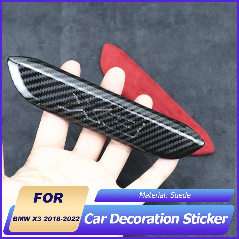 스웨이드 M 시프터 패널 전면 마커 플립 플롭 탄소 브레이징 장식 스티커 커버, 자동차 액세서리, BMW X3 2018 ~ 2022 2021