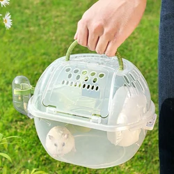 Small Pet Crystals Travel Cage Hand Held Keep Small Animal Warm Indoor Box Hamster Carrier Cage Amusement Park Pet Accessories