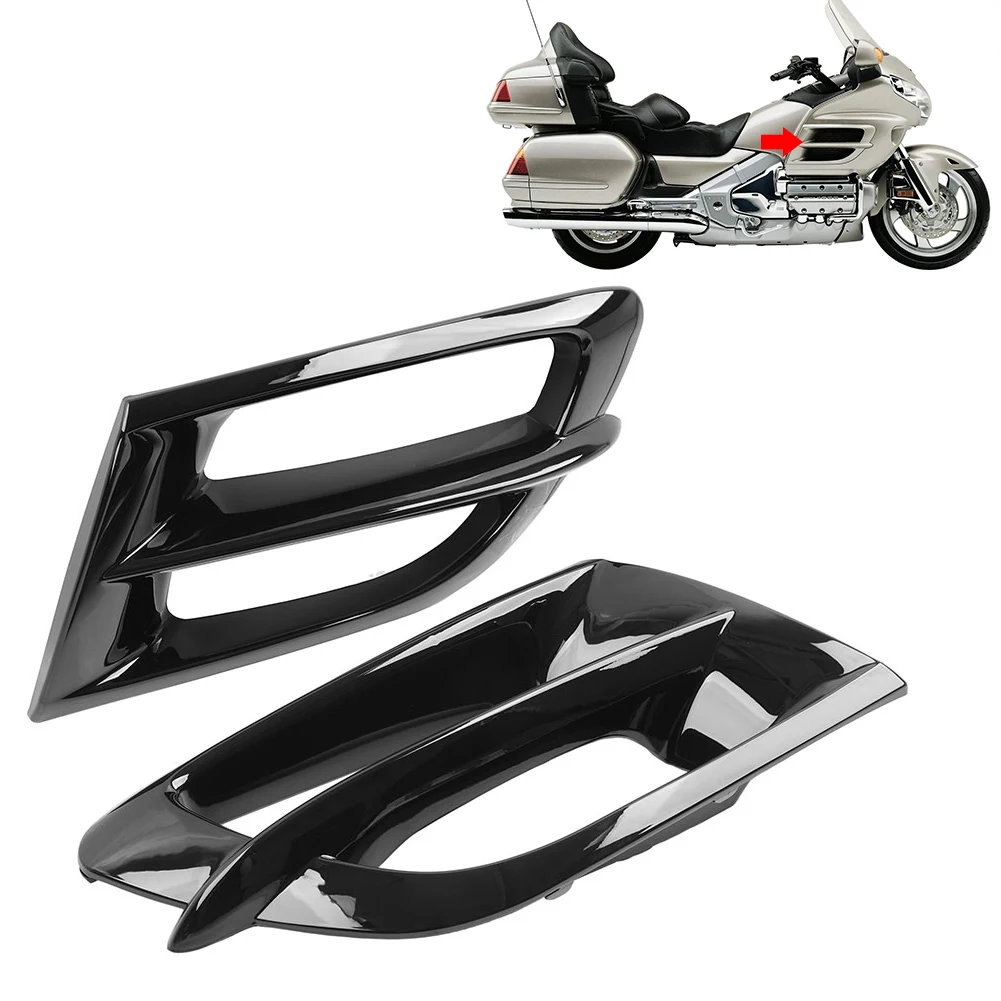 Glossy Black Motorbike ABS Side Fairing Accent Grilles 1Pair For Honda GL1800 Gold Wing 1800 2001-2011