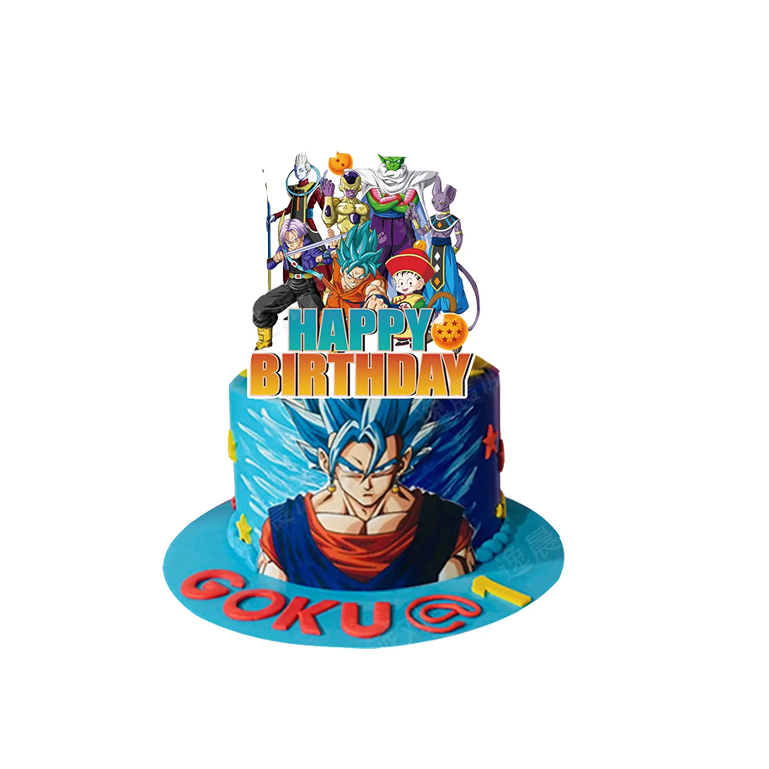 Decoração de Bolo Temática Dragon Ball: Kit de Decoração de Bolo Goku para Festas