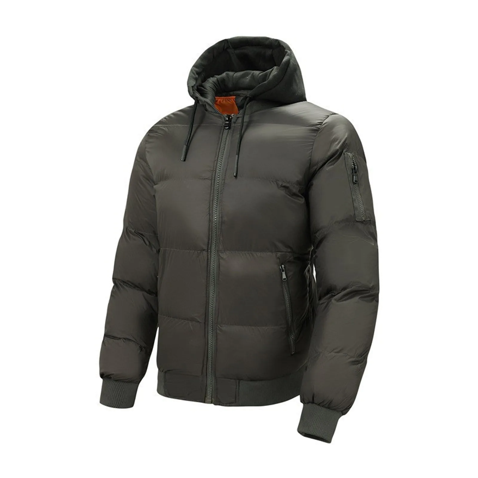 Herbst Jacken Für Männer Mit Kapuze Leichte Baumwolle Gefütterte Mäntel Männer Herbst Warme Jacken Einfarbig Puffer Jacke Männer Kleidung