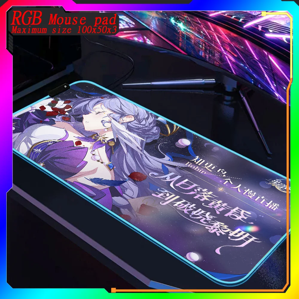 Honkai-Tapis de souris grand format Star Rail C.RGB, 1000x500, en caoutchouc, pour clavier d'ordinateur, rétro-4.2, bureau