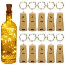 Bar LED bottiglia di vino sughero 2M String Lights decorazione natalizia lampada a Led Bottle Fairy Lights Holiday filo di rame luci String