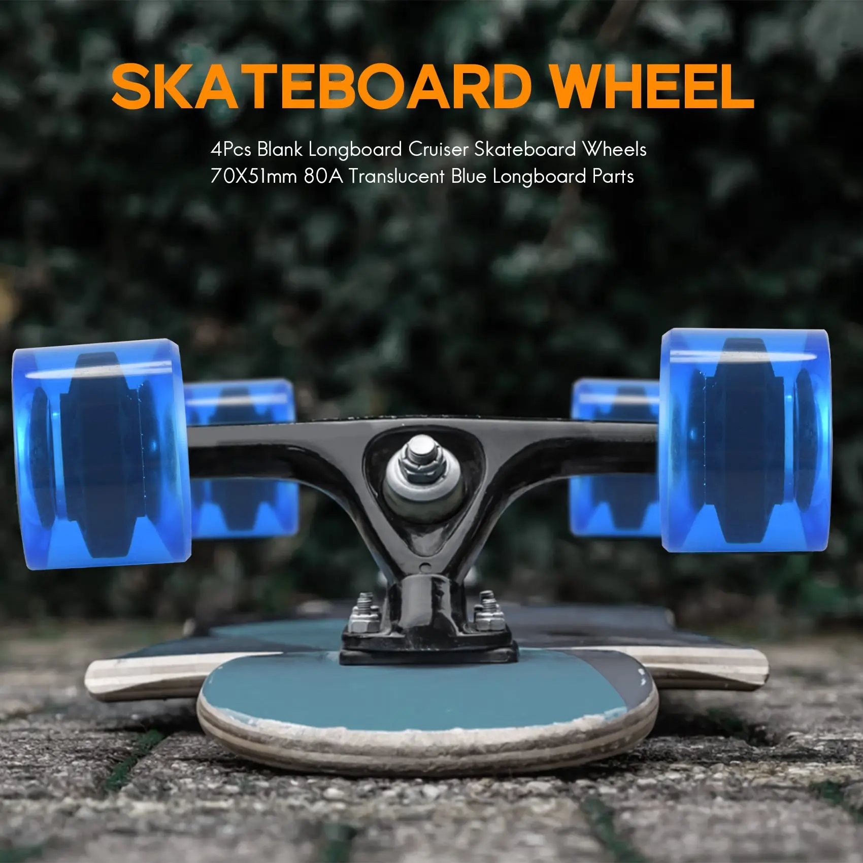 

4 шт. пустые колеса для скейтборда Longboard Cruiser 70X51 мм 80A полупрозрачные синие детали для лонгборда