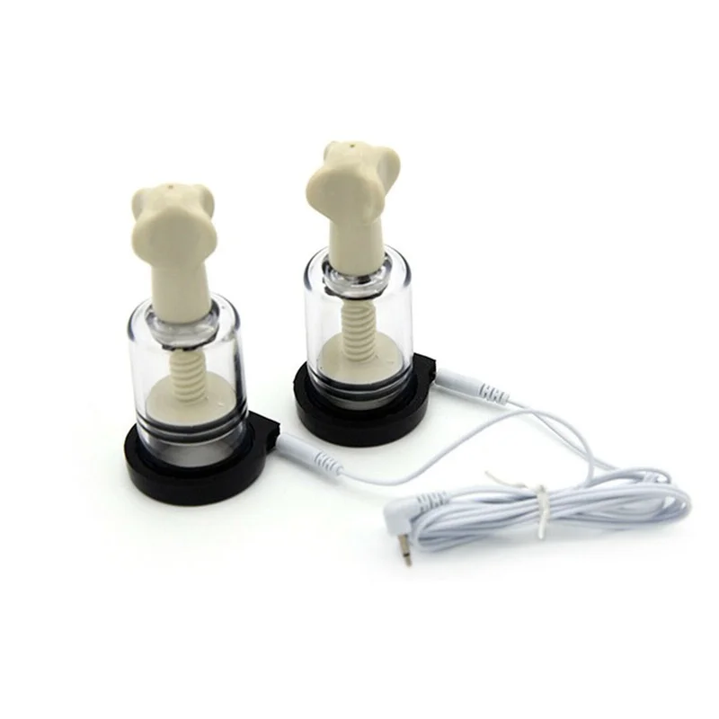 Sucker Pump Massager Electro Shock Nipple Clamps Sex Toys Electric Shock Vacuum Breast Enhancer Clitoris /Nipple Stimulation