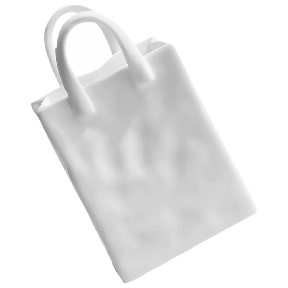 محفظة على شكل وعاء فرشاة فريد من نوعه من السيراميك زهرة زهرية حقيبة يد حامل قلم تخزين ديكور فرشاة للمكياج حاوية ديكور سطح المكتب #2