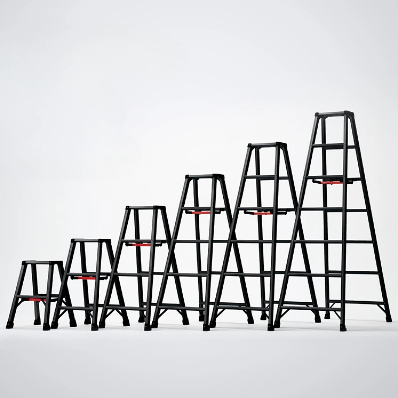 Aluminum alloy herringbone ladder household folding engineering sub double-sided five step ladder widened pedal