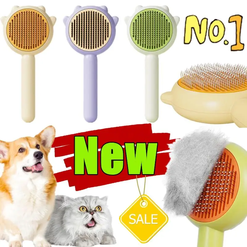 New Pet Grooming Needle Brush Magic Massage Comb Hair Remover Pets General Supplies with Pet Nail Clippers Cat Dog Cleaning Care