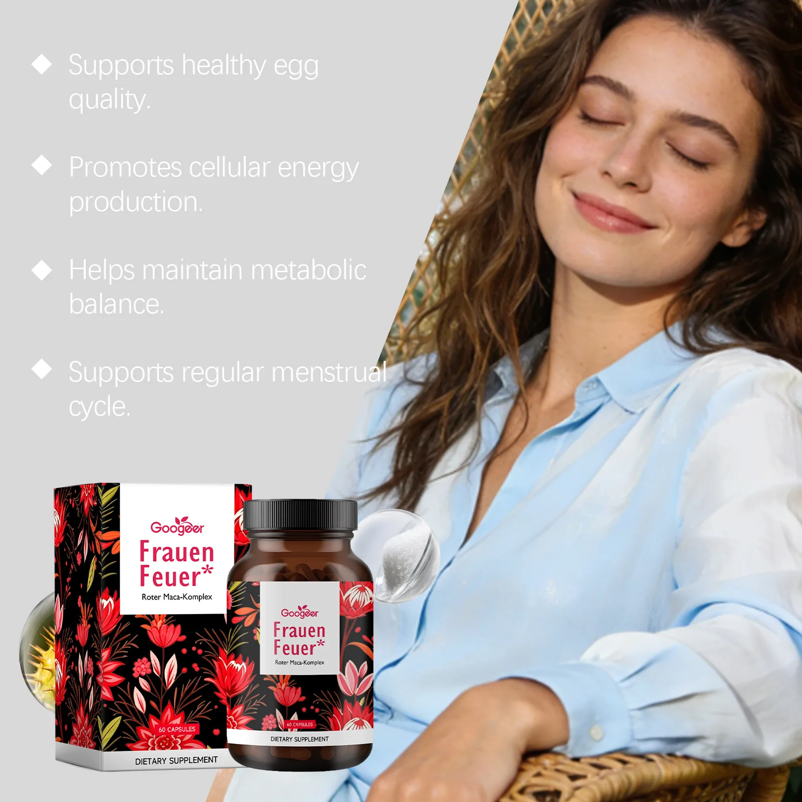 여성을 위한 프리미엄 마카 뿌리 추출 캡슐, 호르몬 건 - Health Wellness Energy 리뷰 및 가격