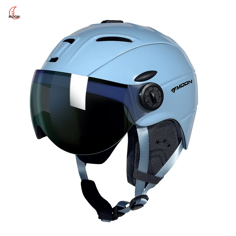 MOON Skihelm mit Visier, geformte Brille, Outdoor-Sport, Snowboard, Ski, Skateboard, Helm, Skiausrüstung