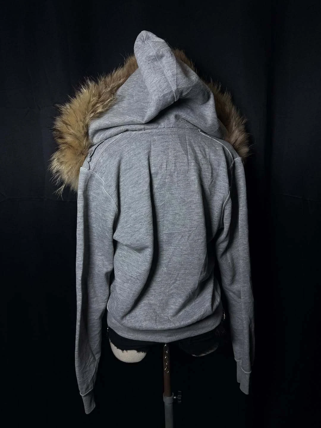 Autumn and winter women's personalized patch fabric double zipper design large hat cardigan sweatshirt Gothic Harajuku Y2k top - Image 6