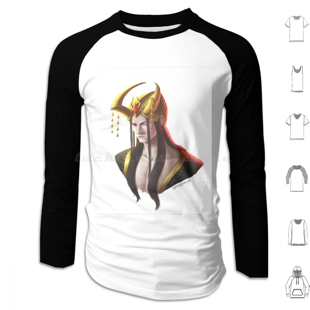 Hades Hoodie cotton Long Sleeve Nagiekkun Hades Horns Greek God Underworld Dead Bust Portrait Death