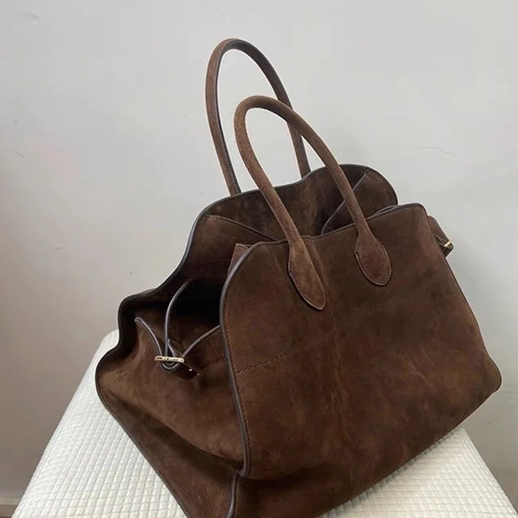 Women's Suede Handbag, Imitation Leather Handbag, Suede Bag Women's Retro Top Bag Fashion Retro Shoulder Bag Square Bag Suitable