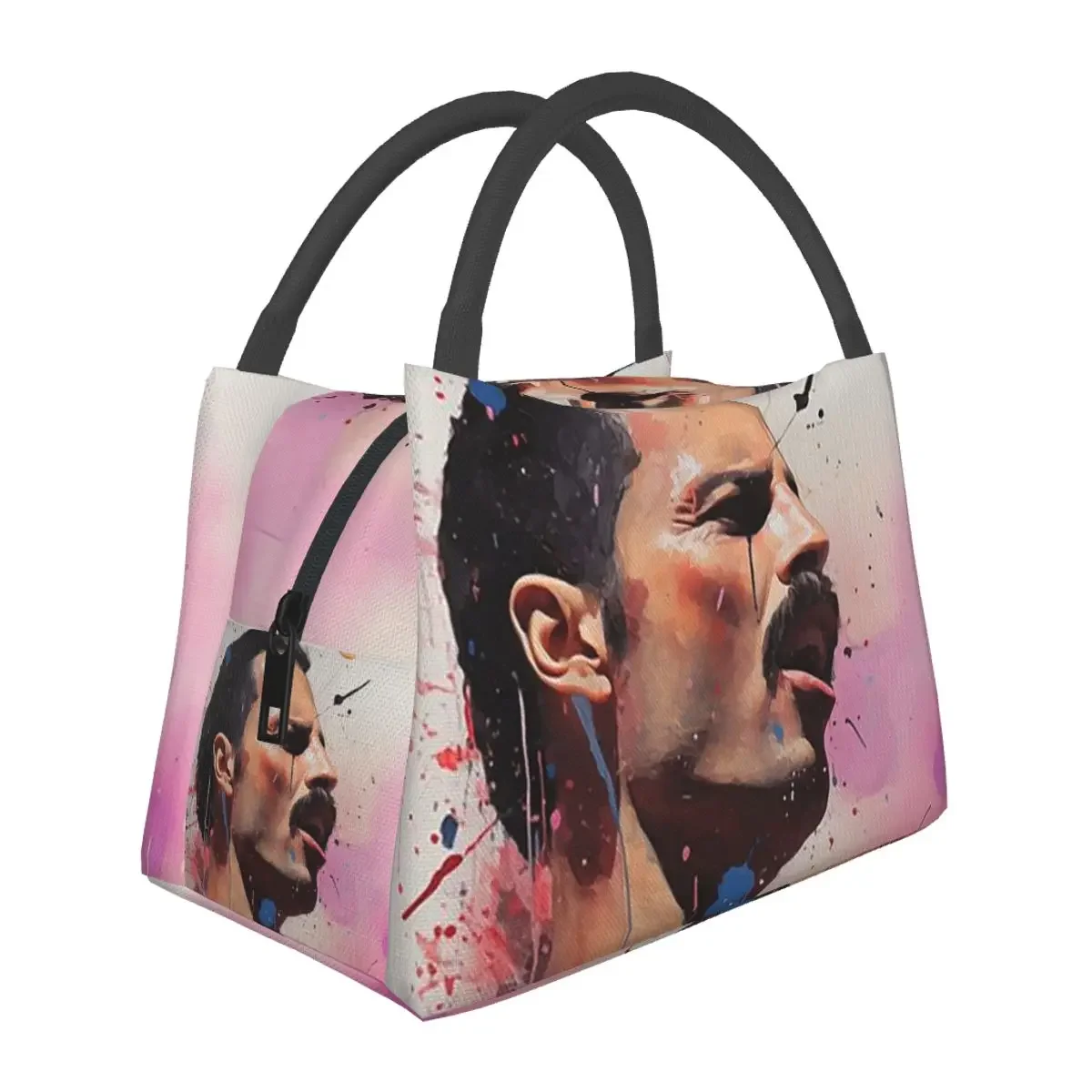 

Freddie Mercury Looking At Where Lunch Bags Insulated Bento Box Lunch Tote Picnic Bags Thermal Bag for Woman Student Office