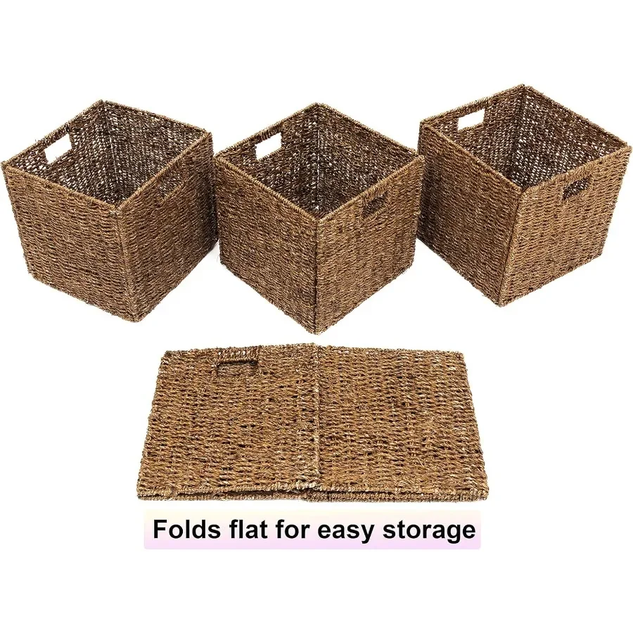 4-Pack Collapsible Storage Basket, Space-Saving Organizer for Multi-Room Clutter Control