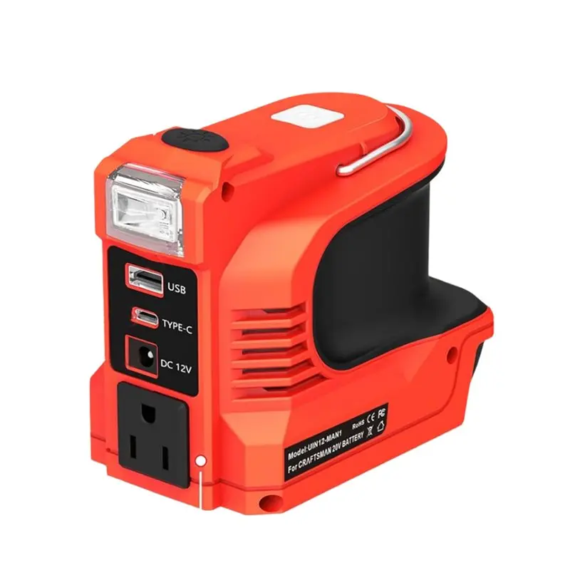 

AU61-Inverter Power Supply For Craftsman 20V Battery, 220W Portable DC 20V To AC 120V For Craftsman Battery