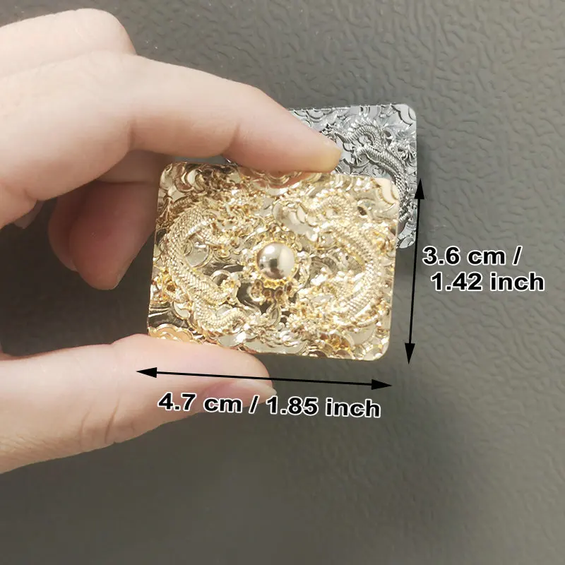 Double Dragon Metal Fridge Magnet Kitchen Decorative Sticker for Refrigerator Lucky Vintage Home Decoration Crafts Accessory