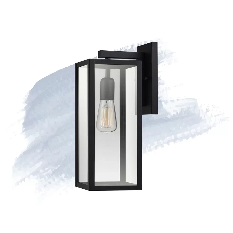 

ip44 stainless steel single glass shade box 60w exterior outdoor e27 garden wall lantern light