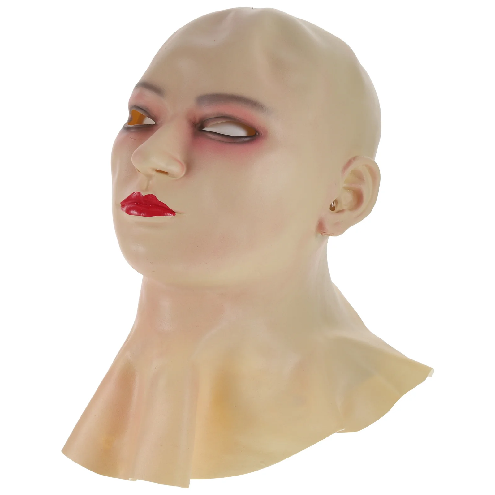 Maska lateksowa łysa, gładka, elastyczna, dopasowująca się do ciała, dla mężczyzn i kobiet, na imprezy kostiumowe, Halloween, cosplay, rekwizyt do żartów i akcesoria.
