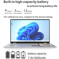 HD dual screen 15.6 inch laptop + 7-inch touch screen Office computer business laptop wholesale N100 16G 1T computer 6