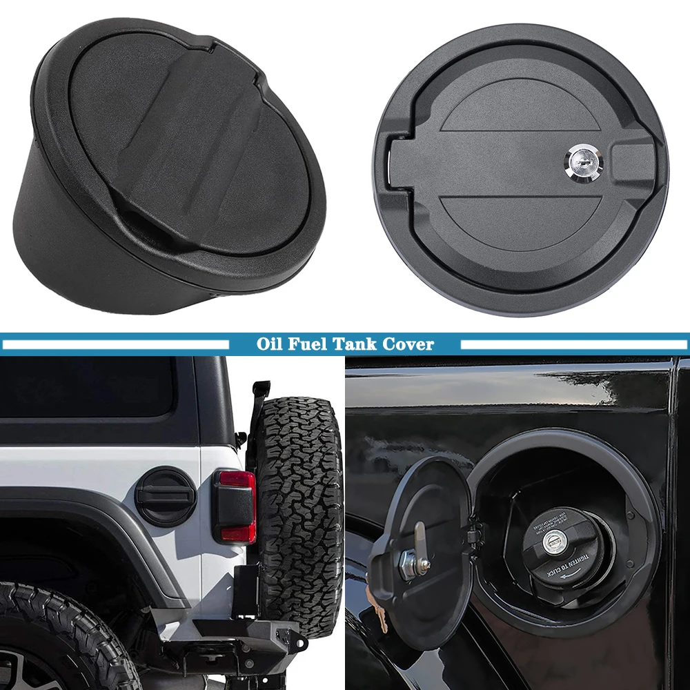 Car Fuel Tank Cover Key Lock for Jeep JL JLU Wrangler JT Gladiator 2018 2019 2020 2021 2022 2023 2024 2025 Exterior Accessories