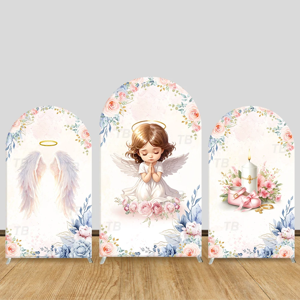 

Pastel Angel Arch Backdrop Cover Baby Shower Decorations, Soft Watercolor Background Walls, for Parties and Home Decorations