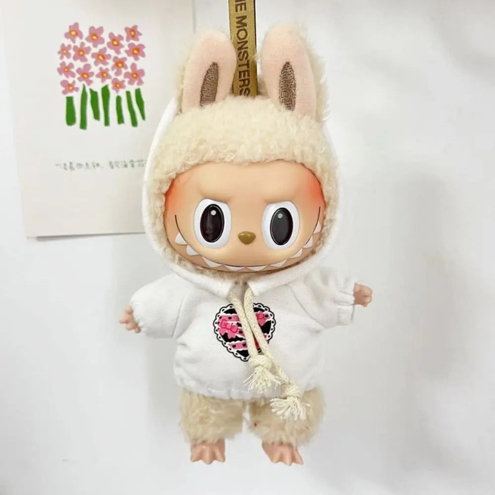 Labubu Time To Chill Filled Doll Clothes Cos Gift DIY Mini Hoodie for Macaron Handmade Labubu Sweater For 17cm Labubu Doll