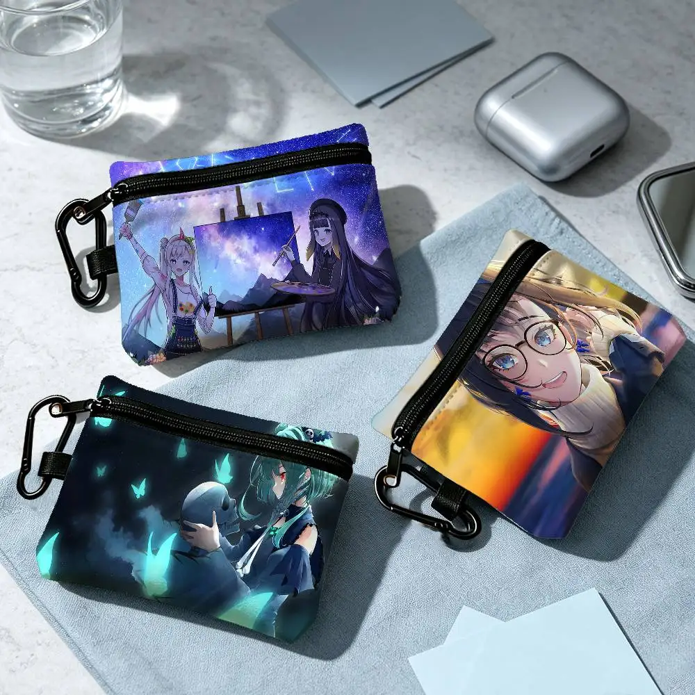 H-Hololive Cartoon Fashion Wear-resistant Oxford Cloth Coin Purse Portable Backpack Hanging Card Storage Bag