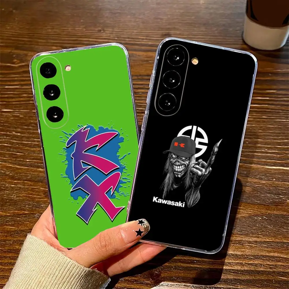 B-K-KaWa-SakIES Moto Logo Handyhülle für Samsung S26 S25 Edge S24 S23 S22 Ultra Plus FE A55 15 16 4G 5G Stoßfeste Transparente Hülle