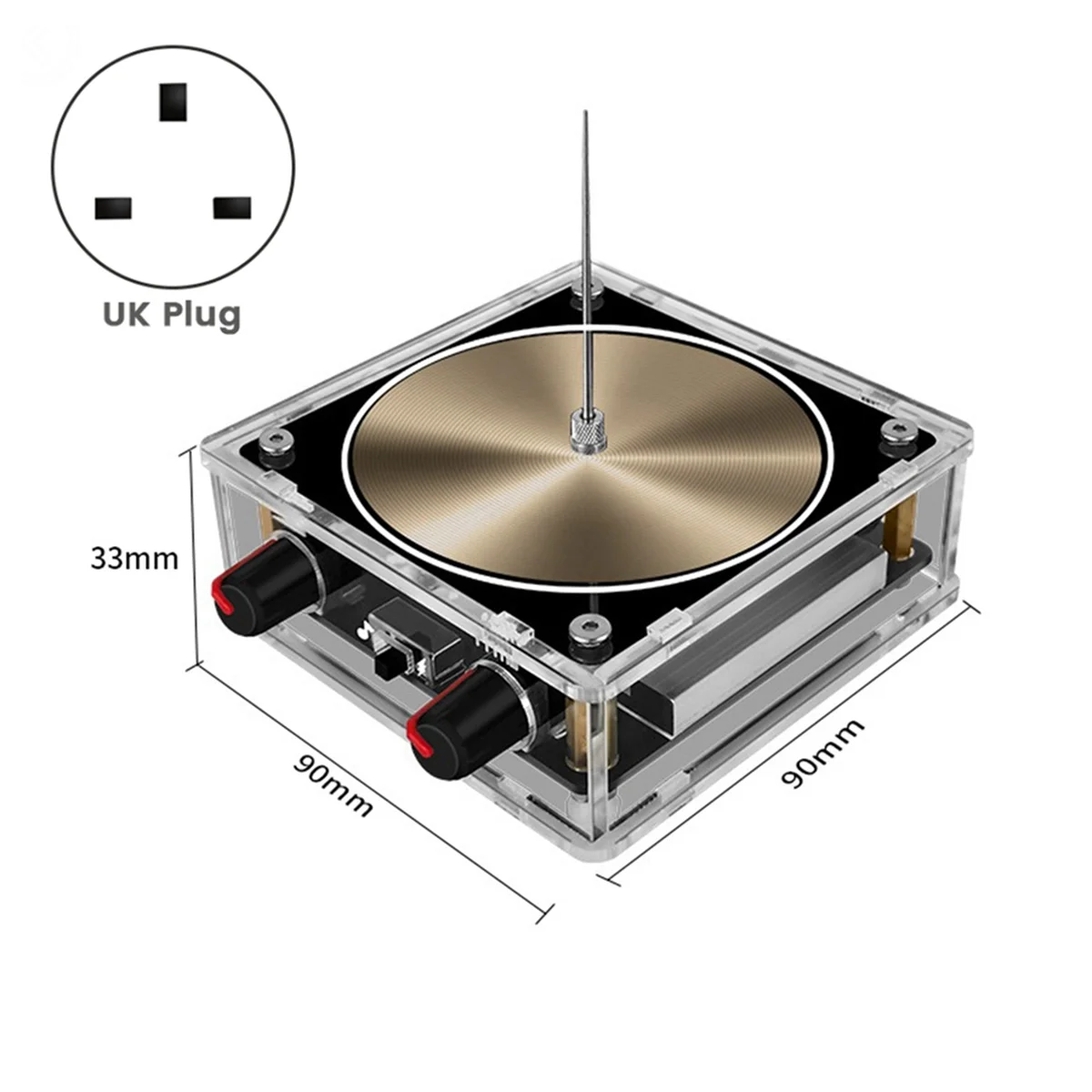 Para bobina de música de ouro artificial-padrão tocável entrada de áudio bluetooth bobina de experimento científico, plugue do reino unido